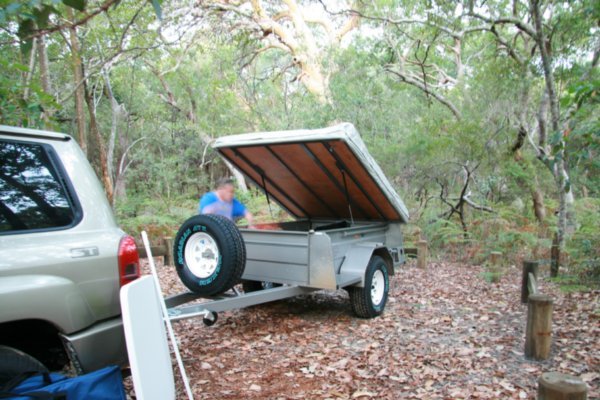 Pitching the Camper Trailer