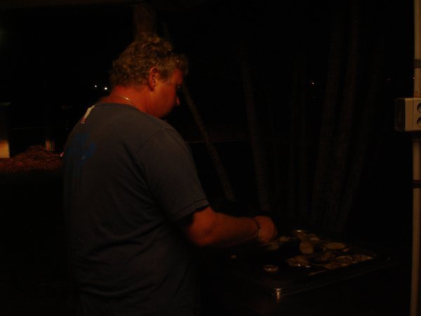 Andy cooking our dinner