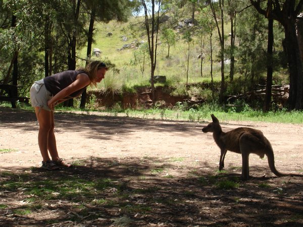 Caroline Telling off a Kangaroo...