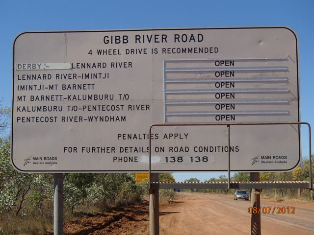 The Gibb River Road Sign