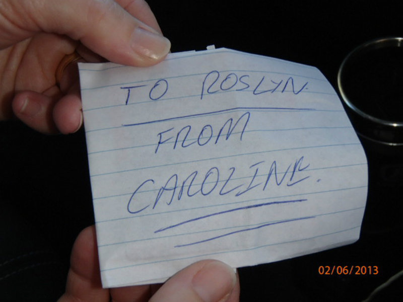 Note from Caroline