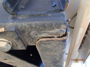 Crack to Chassis rail, Passanger side (Bottom)