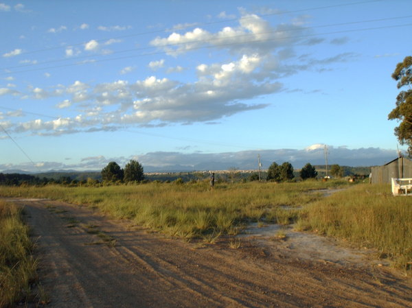 View of Plett and the distant mountains from the backpackers 