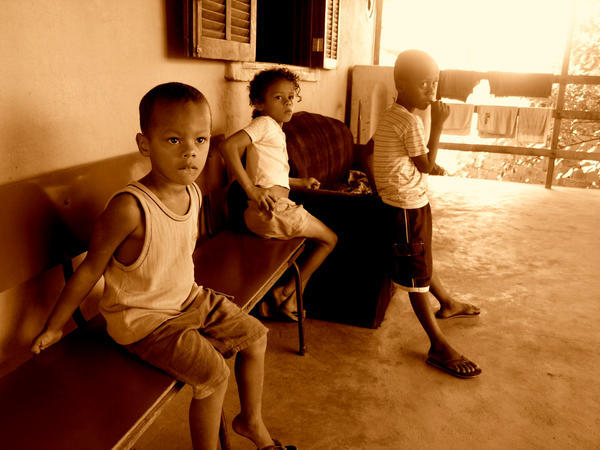 Children on a veranda