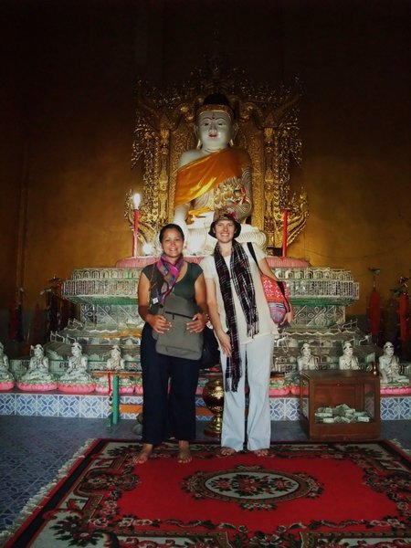 Jac and I in front of another Budda at Wat Wattanaram