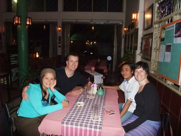 Jac, our favourite waiter, Matt and I at Aiya restaurant