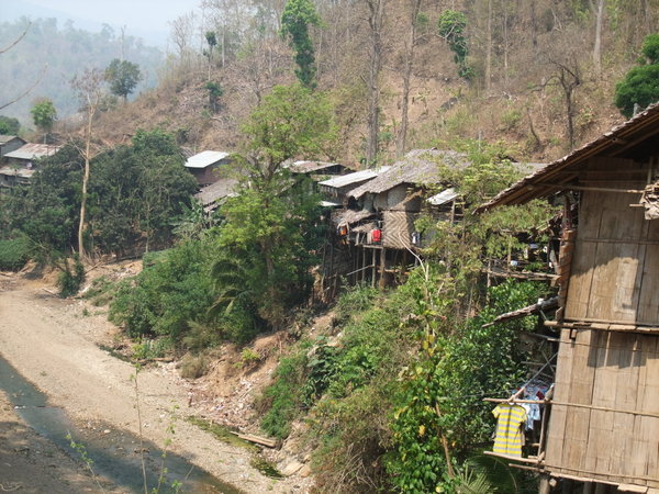 Karen villages over a river