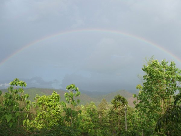 Rainbow after storm - view at home