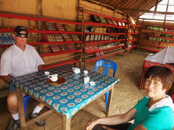 Mum & Dad tea testing at Ban Rak Thai