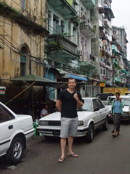 Walking along the streets of Yangon