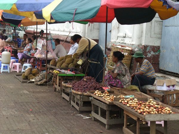 Fruit and eatery stalls
