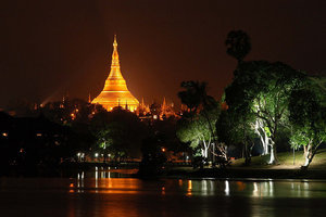 View of Shwedagon Paya from the city