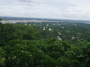 View of Ava Bridge and Sagaing's 500 stupas
