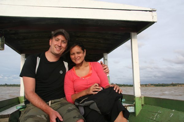 Matt and I on boat tour at Bagan