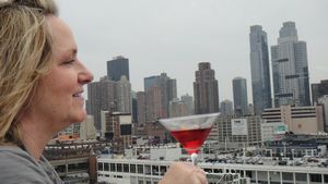 Margie in Manhattan with Martini