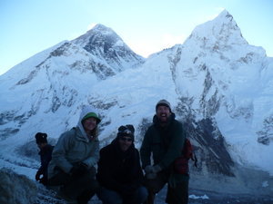 Laura, Eyal and Matt with Everest backdrop