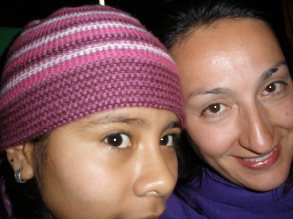 Me and my little friend on bus to Puno