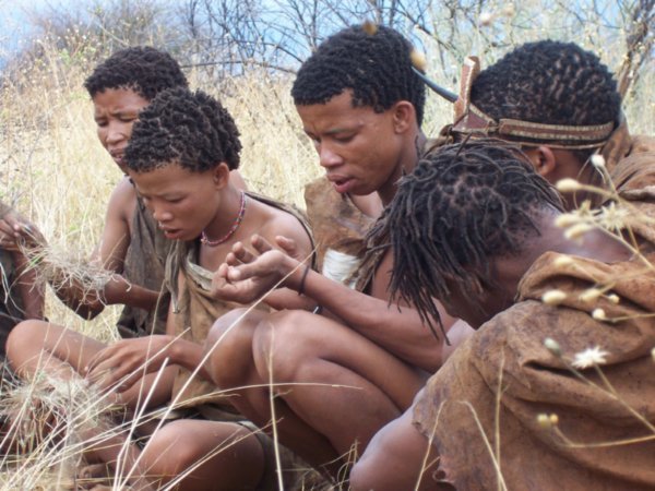 San bush men in  the Kalahari