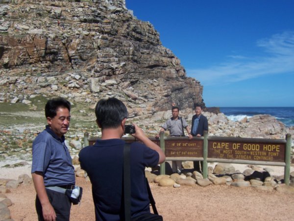Chinese tourists at the Cape of Good Hope