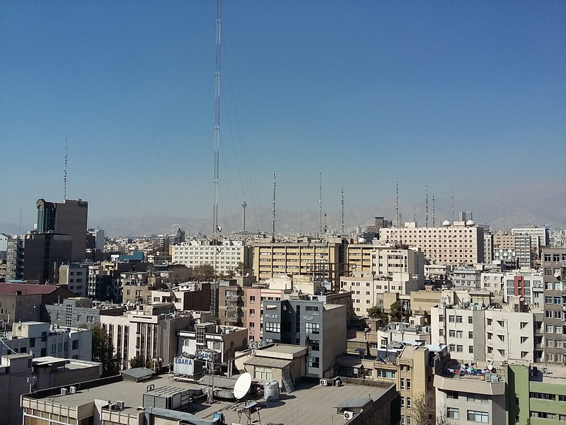 Tehran from 12th floor hotel balcony