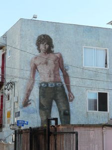 A great painting of Jim Morrison in Venice Beach