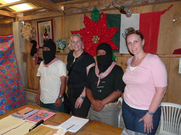 Posing with the Zapatistas