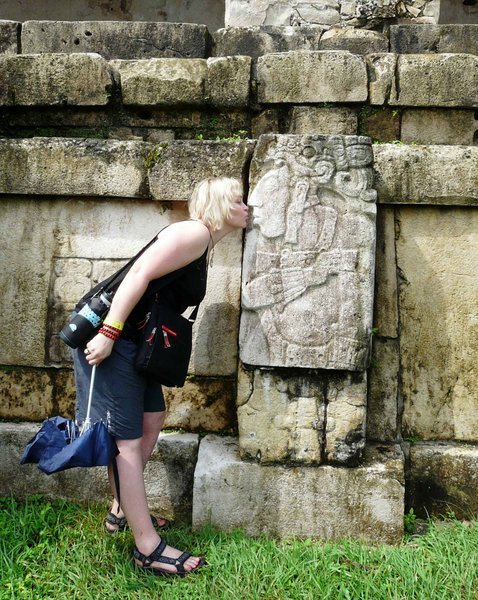 Merryn getting friendly with one of Palenque's locals