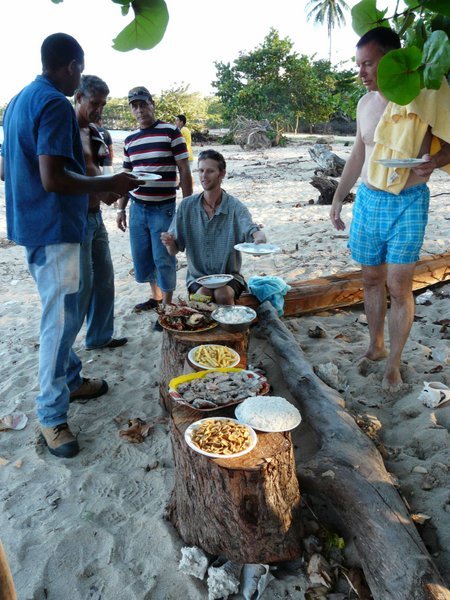 We enjoyed a picnic lunch on the beach - lobster and fish freshly cooked and hand delivered.