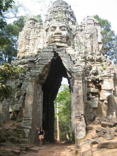 Lauren at the entrance to Bayon