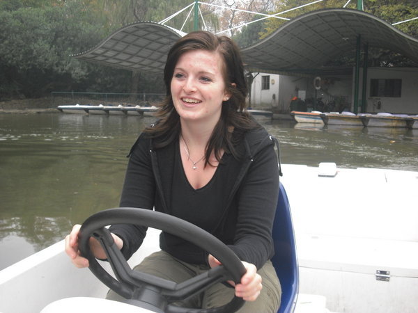 katie at the helm