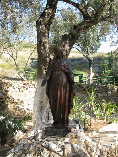 Bronze Statue of Mary near the Entrance