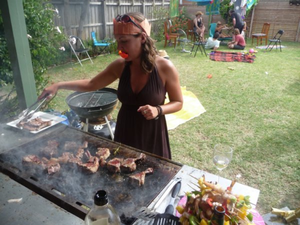 me cooking my lamb - my only responsibility!