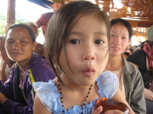 Our new best friend on the boat to Luang Prebang