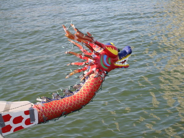Dragon Boat, Lighted for Lighted Boat Parade, Charleston Harbor