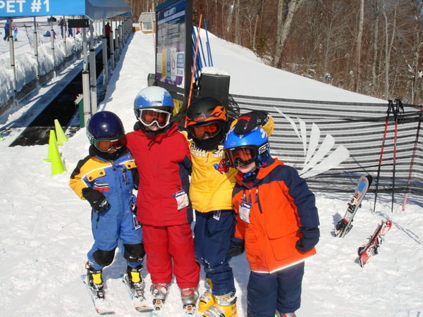 Four Amigos at Killington - these four and six year olds are really doing well on the ski slope