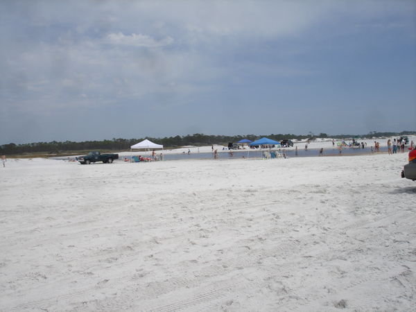 Residents get permits to take their 4 wheel drive vehicles on the beach - great tailgating!