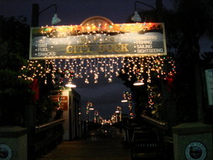 Naples City Dock Decorated for Christmas