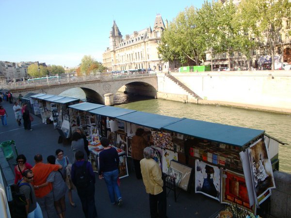Sellers' Stalls Along the Seine