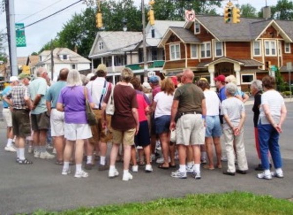 Crowd Gathers Around for Historic Tour of Upper Union St., Schenectady