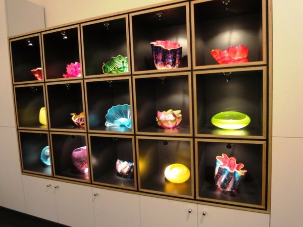 Wall of Chihuly Bowls in the Gift Shop