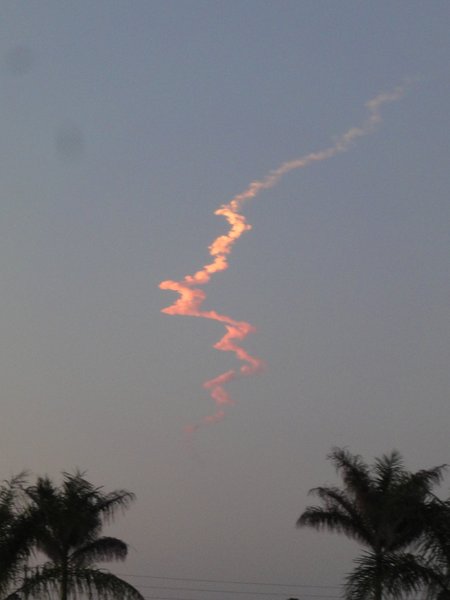 Jet Stream From NASA Launch at Sunset