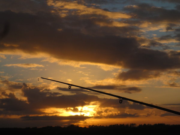 Sunset With Fishing Pole