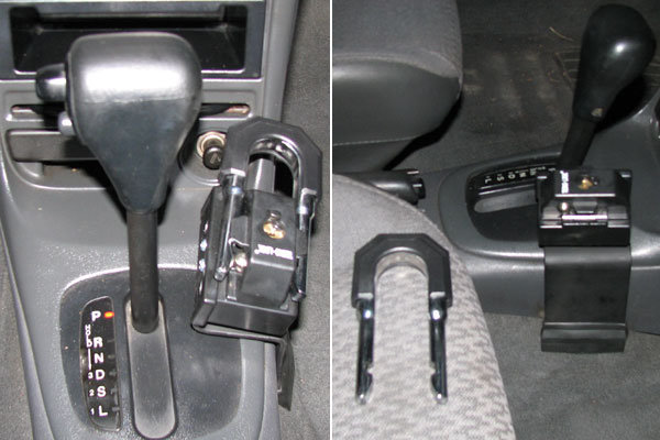 with Shifter Lock Installed - in driving position & showing locking bolt