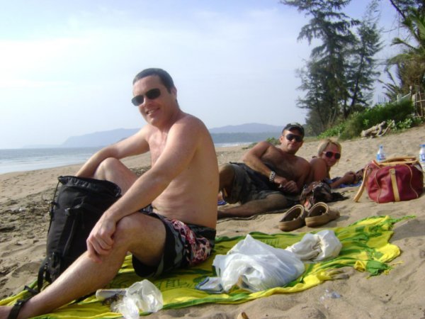 Rob, Martin and Cat at Agonda beach