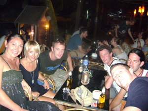 Friends from Uk in a beach bar
