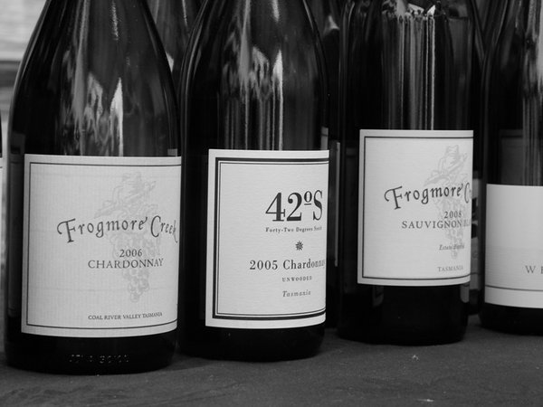 Some of the wines we tasted at Frogmore Creek
