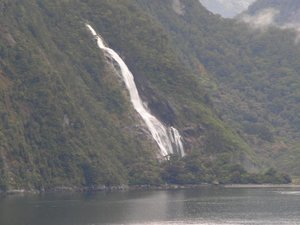 View from the ship of Milford Sound