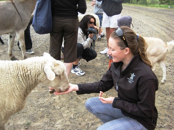 Me feeding the sheep, still a kid at heart