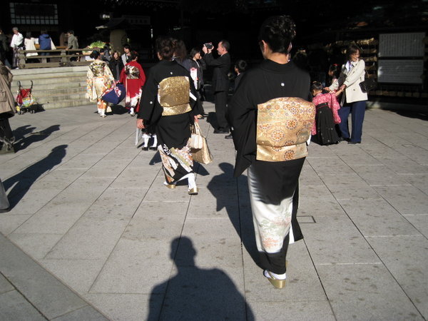 Women's Kimono, with belt (obi) and taiko (the big knot on the back)