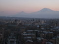 Yerevan, the Opera House (left) and Mount Ararat